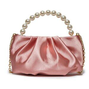 Dusty Rose Satin Evening Bag